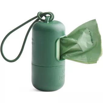 BECO POOP BAG DISPENSER WITH 15 UNSCENTED POOP BAGS