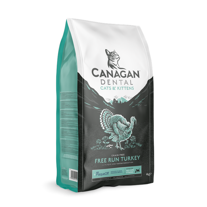 Canagan Dental Dry Cat Food Free Run Turkey for Kittens and Adults