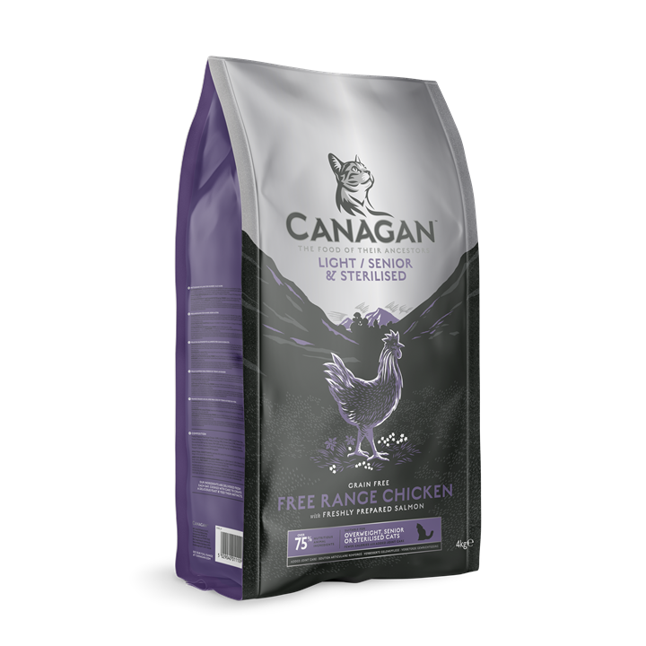 Canagan Light / Senior Chicken Dry Cat Food Grain Free for Overweight, Senior and Sterilised Cats 4kg