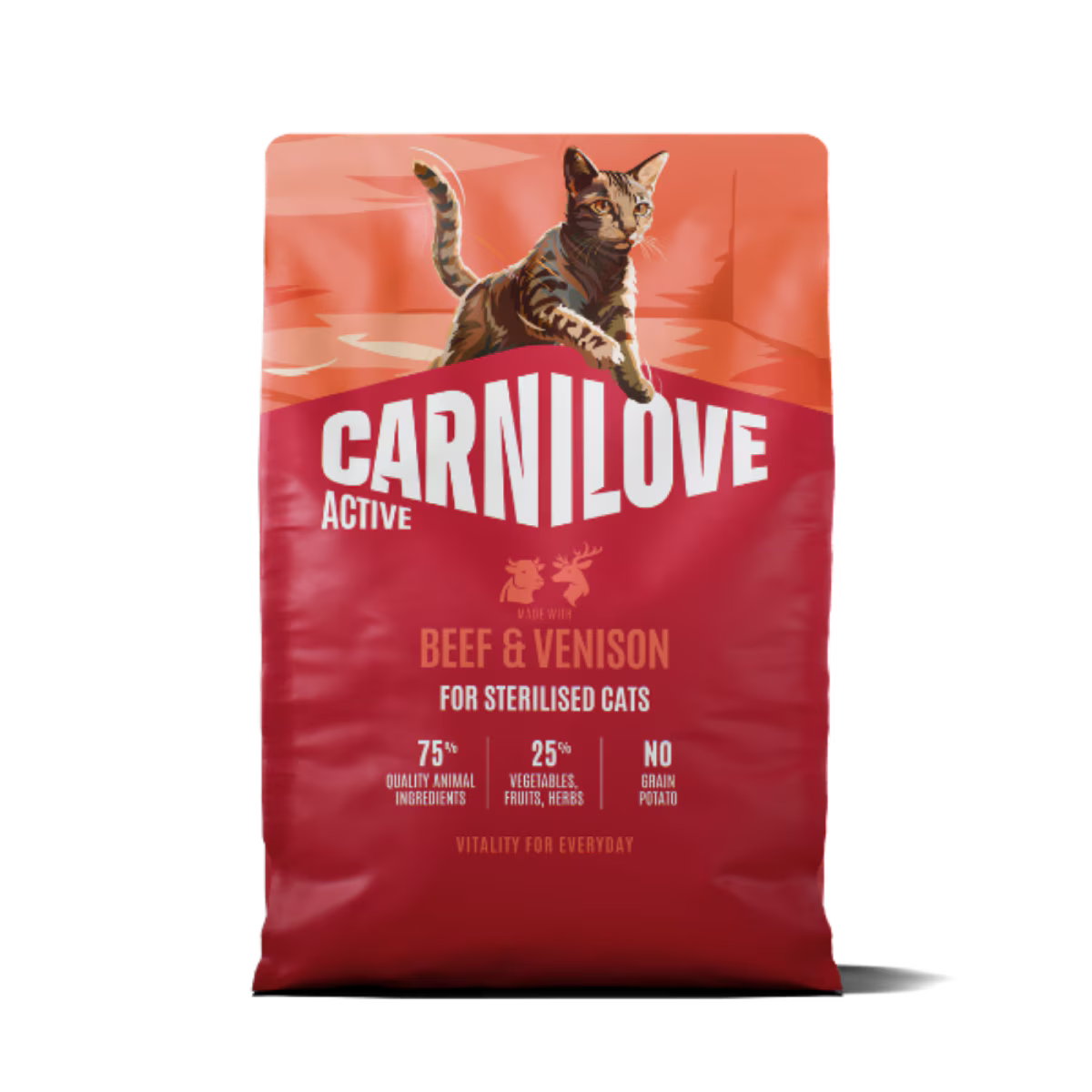 Carnilove Active Beef & Venison Grain-Free Dry Cat Food for Sterilised Adult Cats 2kg