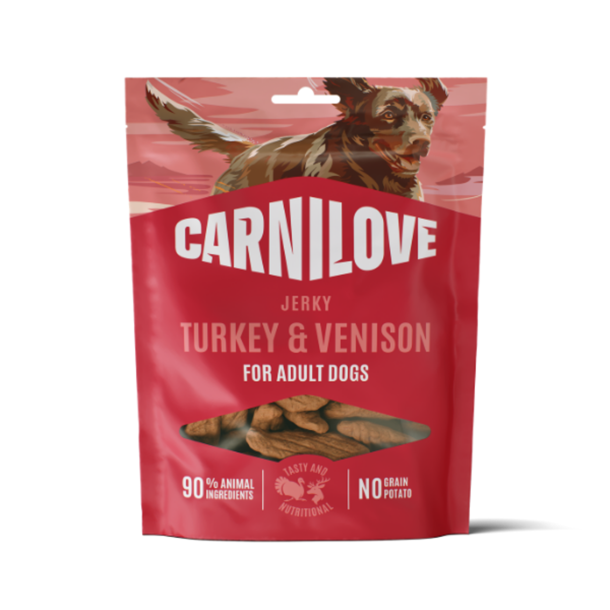 Carnilove Turkey with Venison Fillet Grain-Free Jerky Dog Treats 100g
