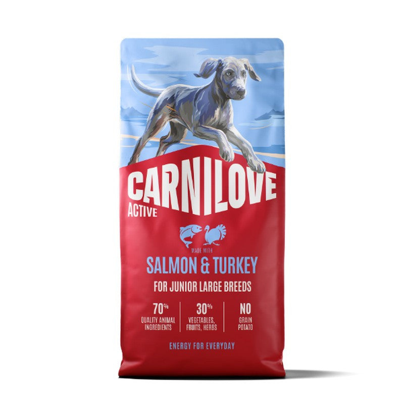 Carnilove Active Salmon & Turkey Grain-Free Dry Dog Food for Junior Large Breeds 1.5kg