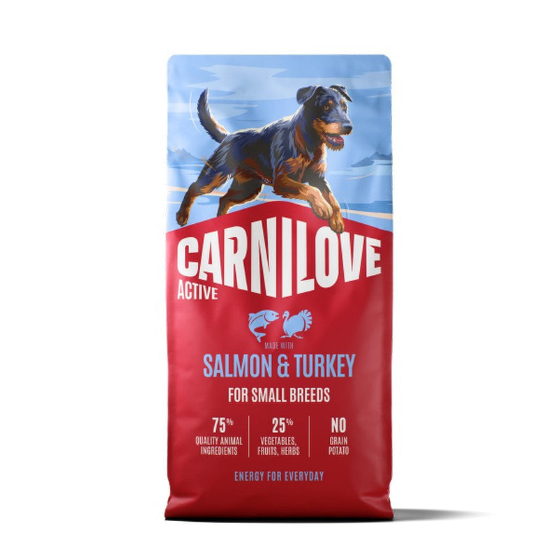 Carnilove Active Salmon & Turkey Grain-Free Dry Dog Food for Adult Small Breeds 1.5kg