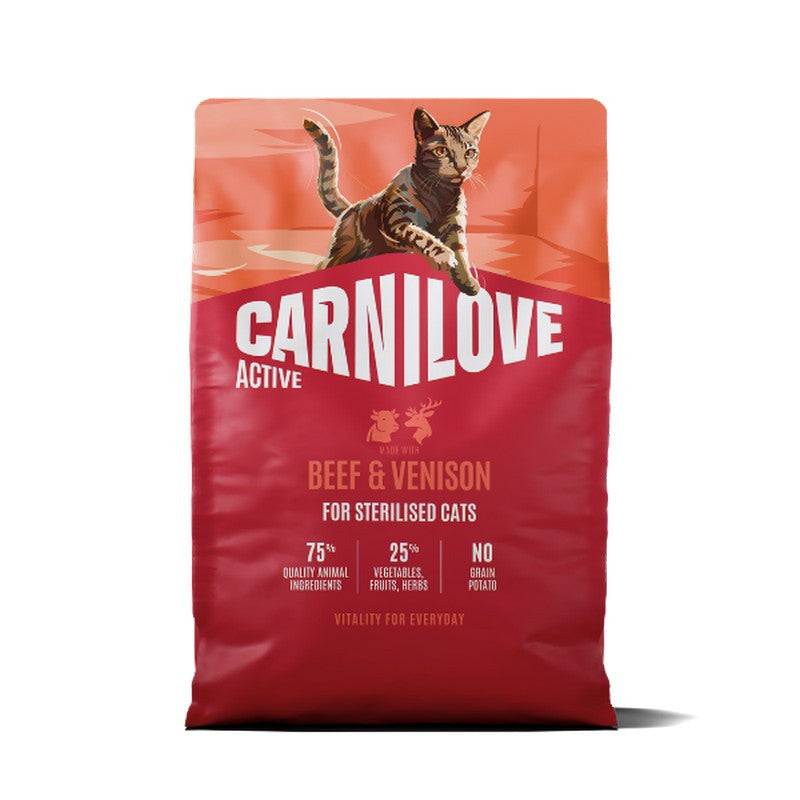 Carnilove Active Beef & Venison Grain-Free Dry Cat Food for Sterilised Adults 400g