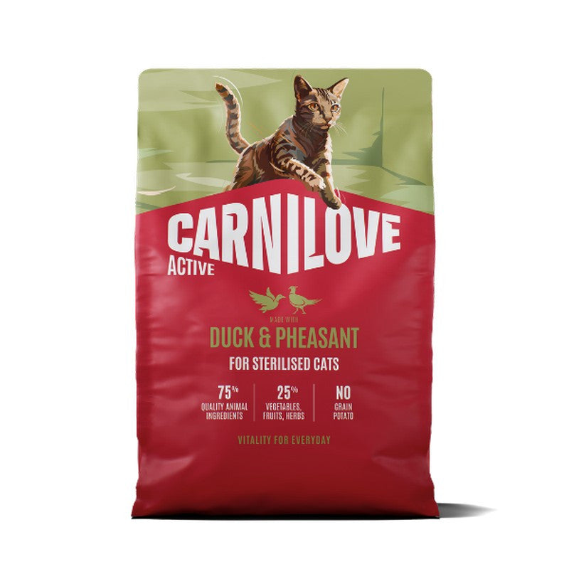 Carnilove Active Duck & Pheasant Grain-Free Dry Cat Food for Sterilised Adults 400g