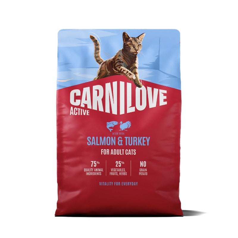 Carnilove Active Salmon & Turkey Grain-Free Dry Cat Food for Adult Cats 400g