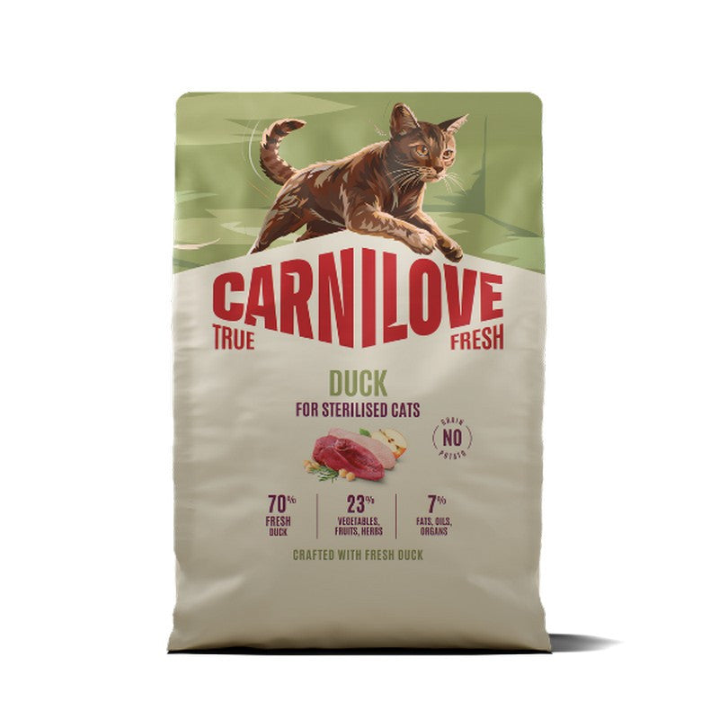 Carnilove True Fresh Duck Grain-Free Dry Cat Food for Sterilised Adults 400g