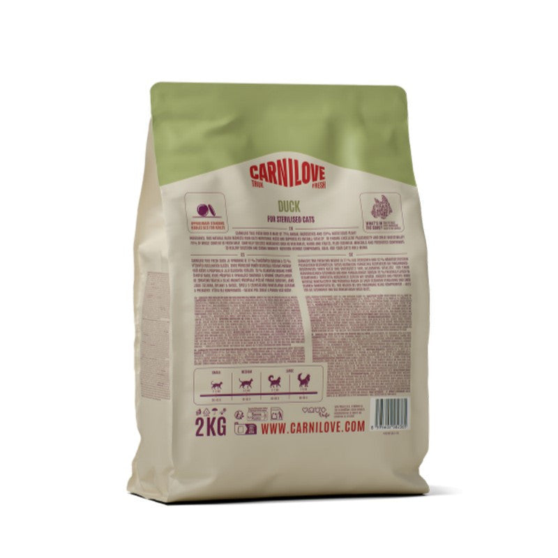 Carnilove True Fresh Duck Grain-Free Dry Cat Food for Sterilised Adults 400g