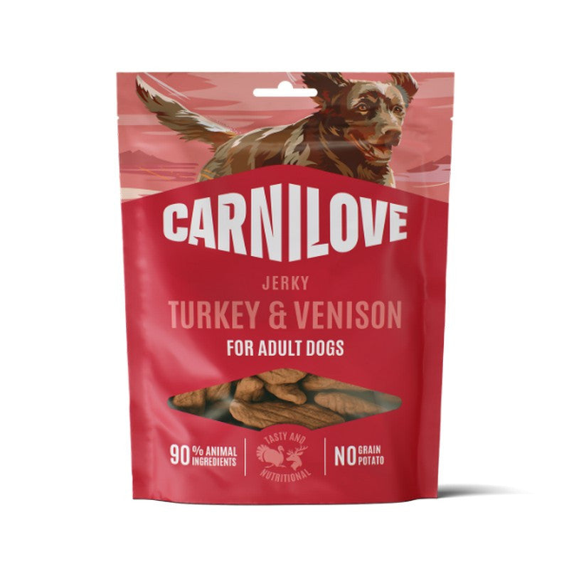 Carnilove Turkey & Venison Fillet Grain-Free Jerky Dog Treats 100g