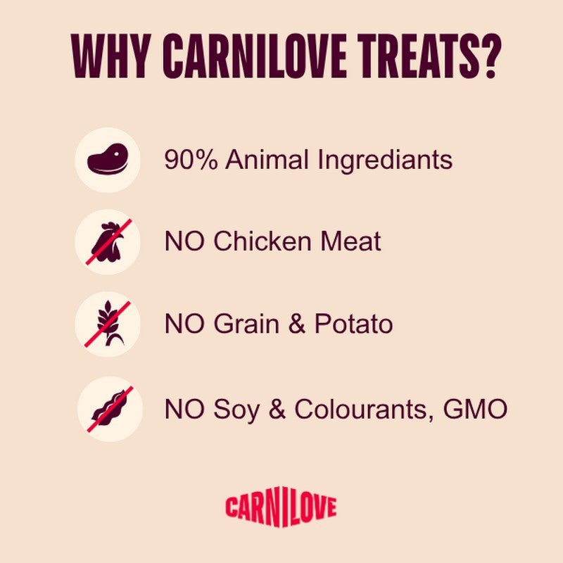 Carnilove Turkey & Venison Fillet Grain-Free Jerky Dog Treats 100g