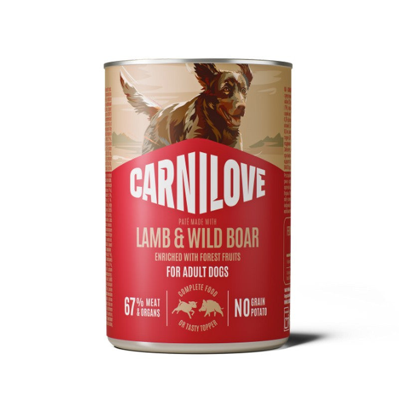 Carnilove Lamb & Wild Boar Grain-Free Wet Dog Food for Adult Dogs 400g