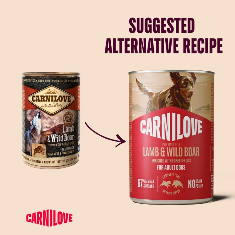Carnilove Lamb & Wild Boar Grain-Free Wet Dog Food for Adult Dogs 400g