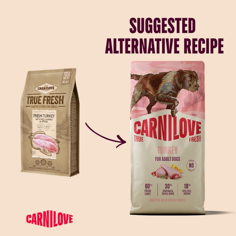Carnilove True Fresh Turkey Grain-Free Dry Dog Food for Adult Dogs 1.5kg