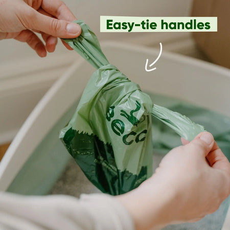 Beco Cat Poop Bags easy-tie handles detail