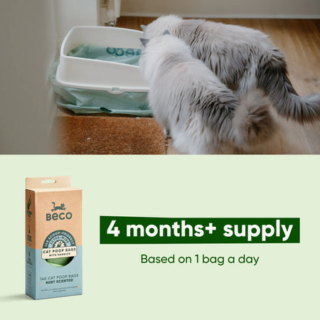 Beco Cat Poop Bags Scented with Handles x140