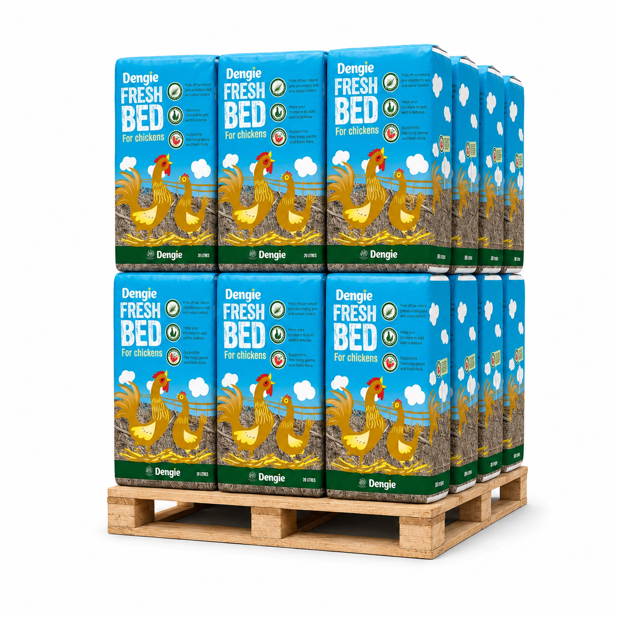 24 x Pallet of Dengie Fresh Bed for Chickens - 100 Litre Premium Poultry Bedding