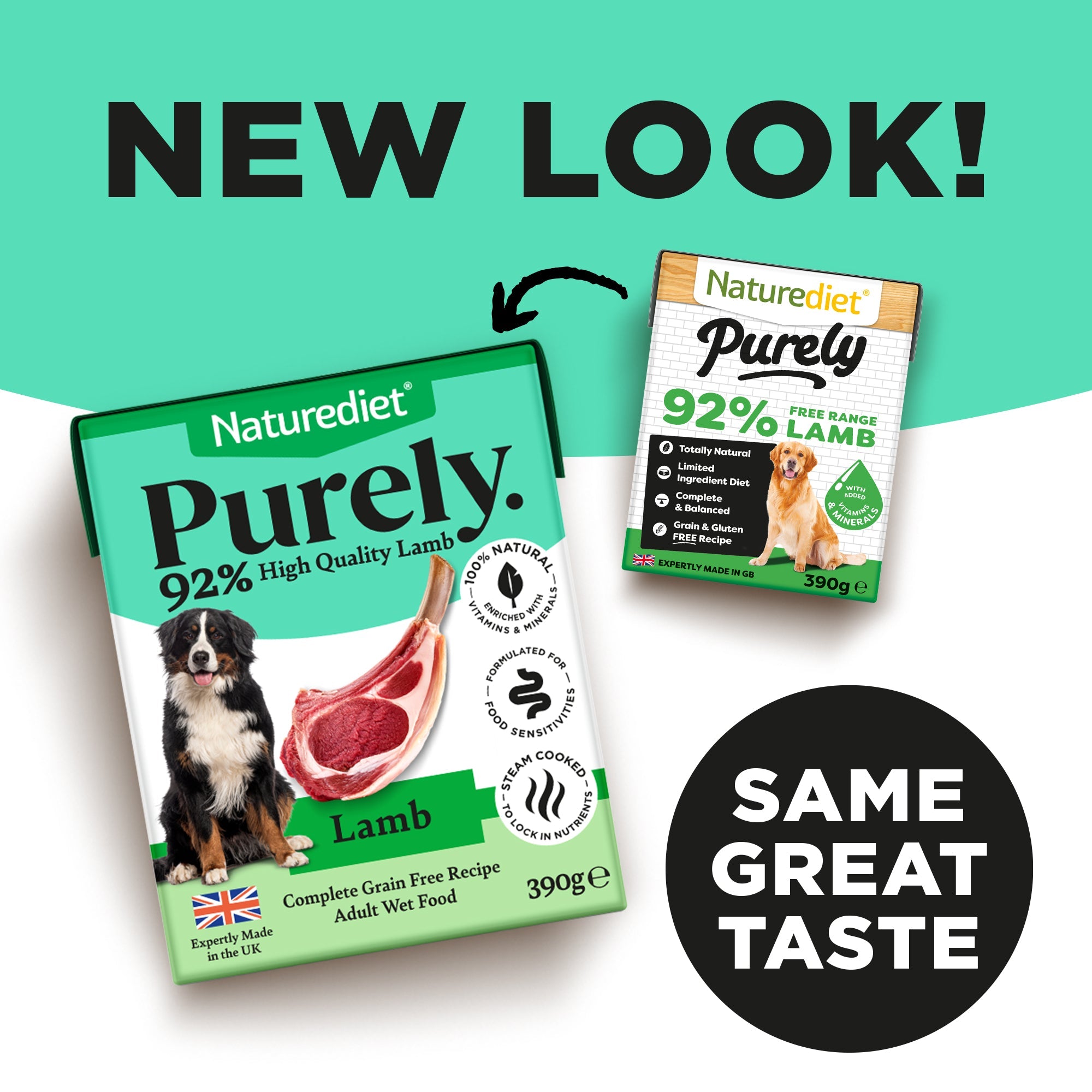 Naturediet Purely Lamb – 390g Complete Grain Free Wet Dog Food