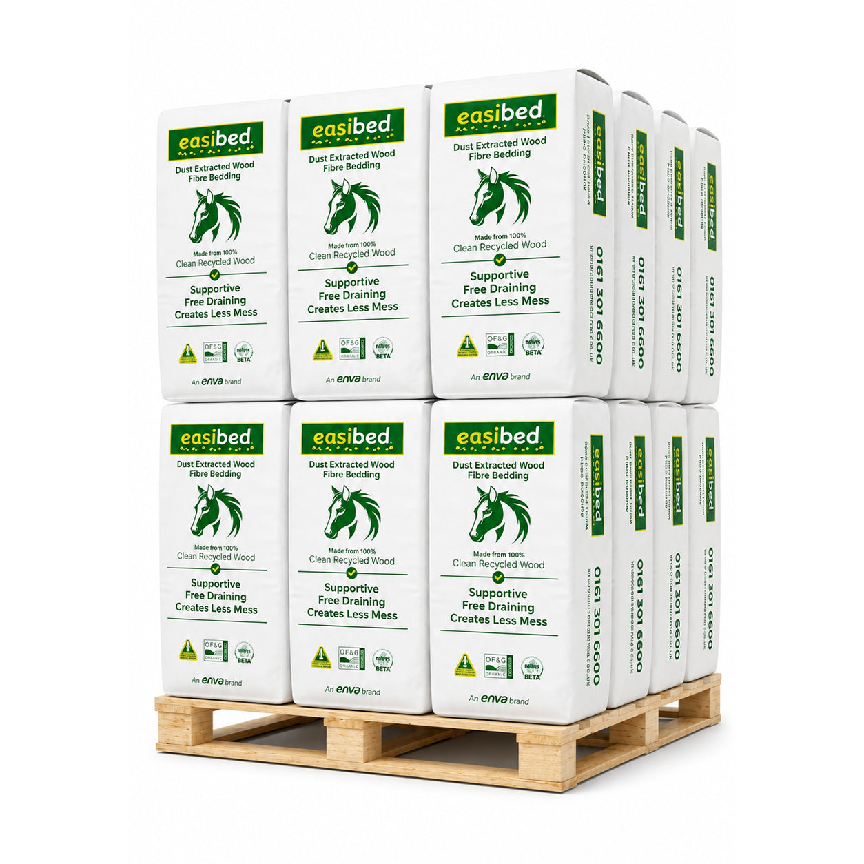 24 x Pallet of Easibed Horse Bedding 20kg - Dust-Free Comfort for Your Stable