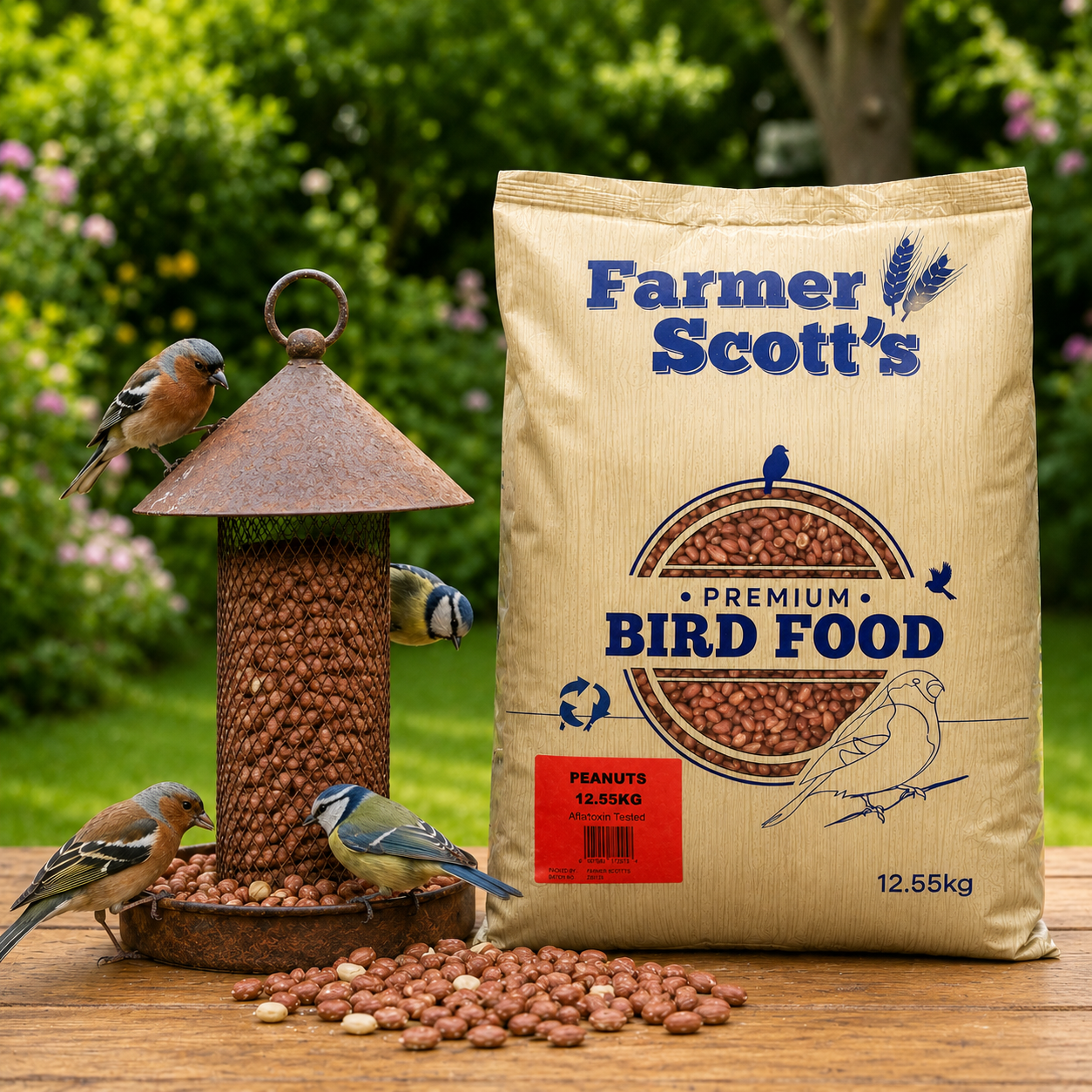 Farmer Scott's Wild Bird Peanuts 12.55KG – High Energy Protein-Rich Bird Feed