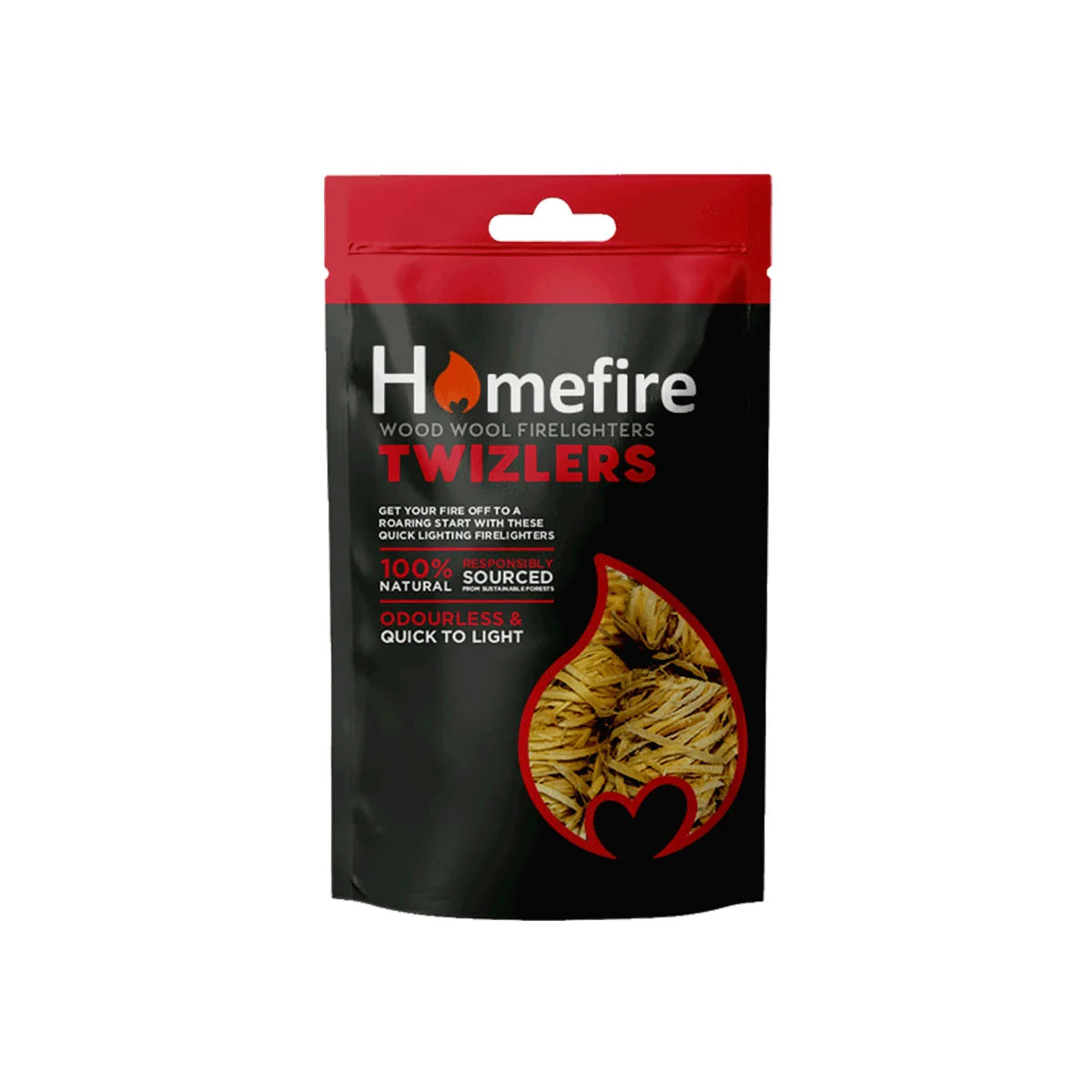 Homefire Twizlers Wood Wool Natural Firelighters – 300g