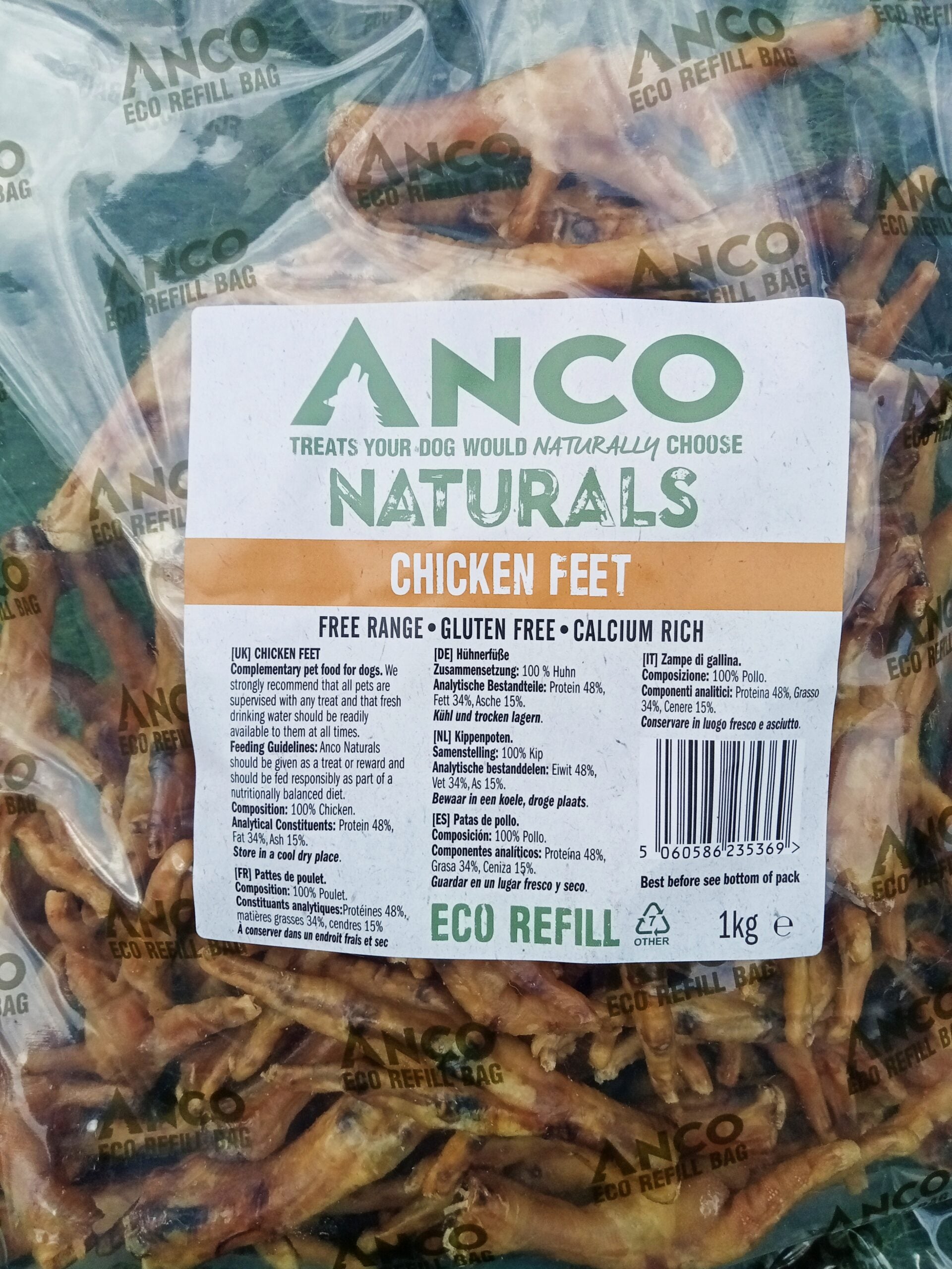 Anco Naturals Chicken Feet Dog Treats 1kg – 100% Natural, Air-Dried Chews