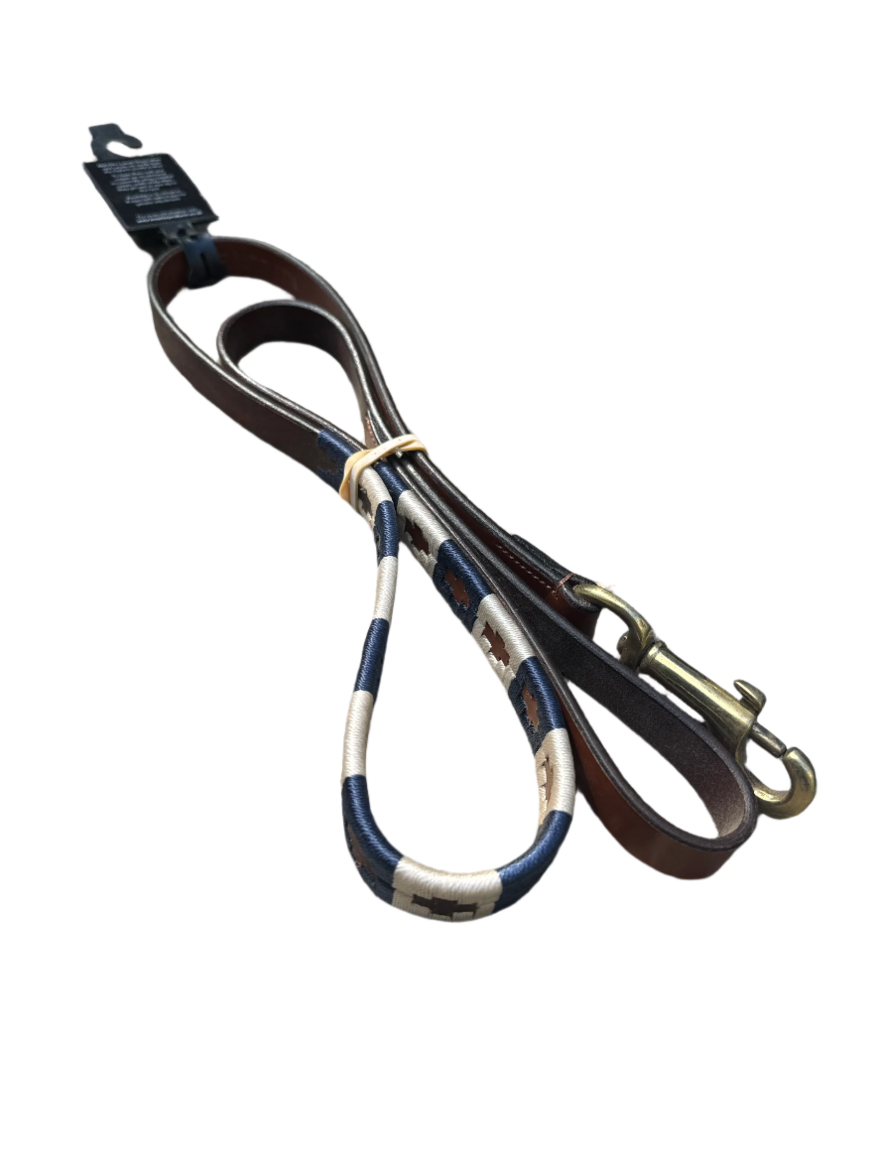 Km Elite Dog Lead Narrow 1.9Cm Navy/White