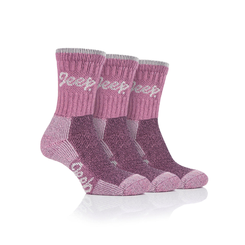 Jeep Ladies Luxury Sock 3 Pack Rose/Cream