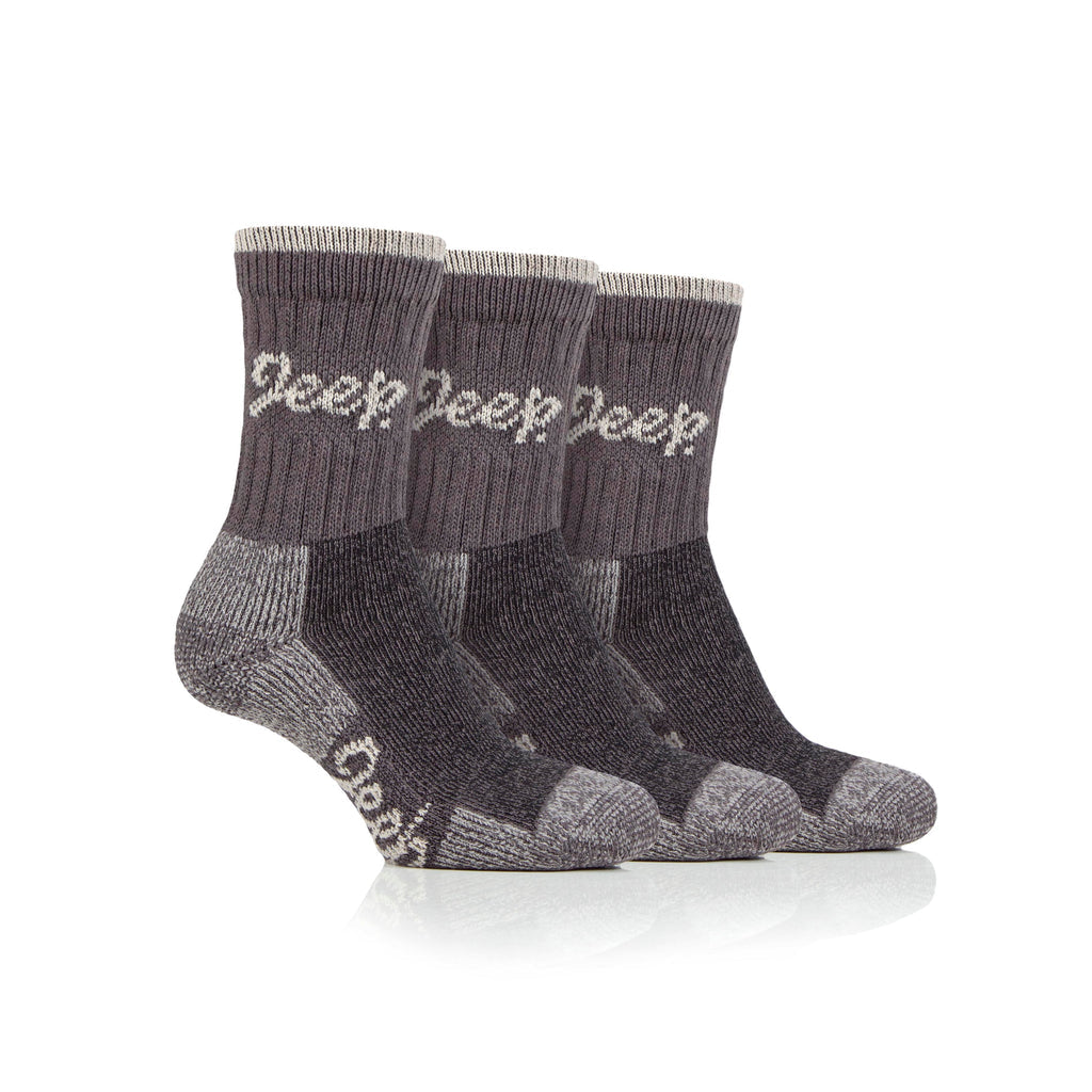 Jeep Ladies Luxury Sock 3 Pack Slate/Cream