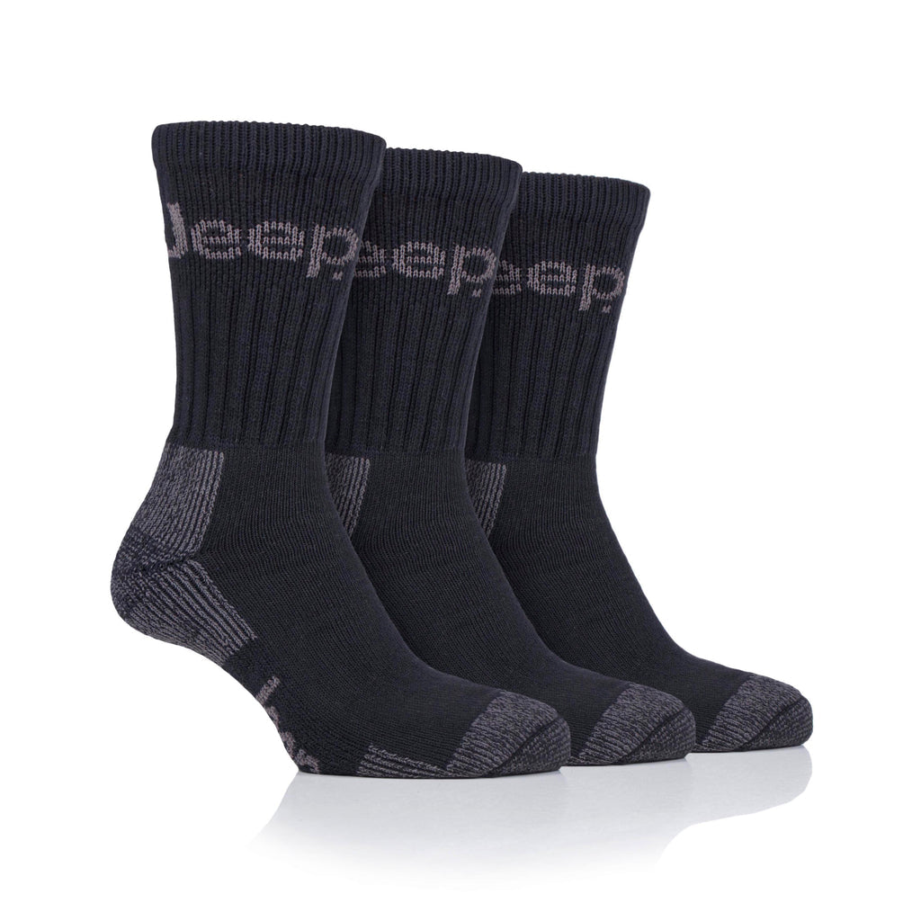 Jeep Mens Luxury Sock 3 Pack Black/Charcoal