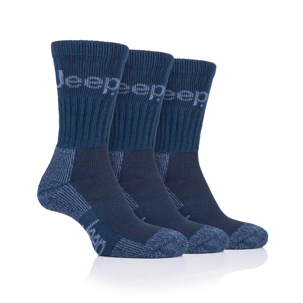 Jeep Mens Luxury Sock 3 Pack Navy/Sky
