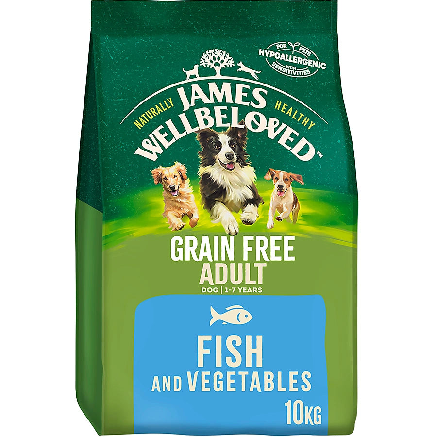 James Wellbeloved Adult Fish & Veg Grain-Free Dry Dog Food, 10kg