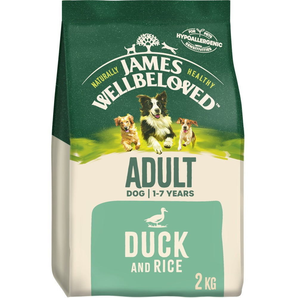 James Wellbeloved Adult Duck & Rice – 2kg Hypoallergenic Dry Dog Food