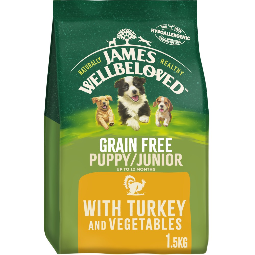 James Wellbeloved Grain Free Puppy/Junior Turkey & Veg – 1.5kg Dry Dog Food