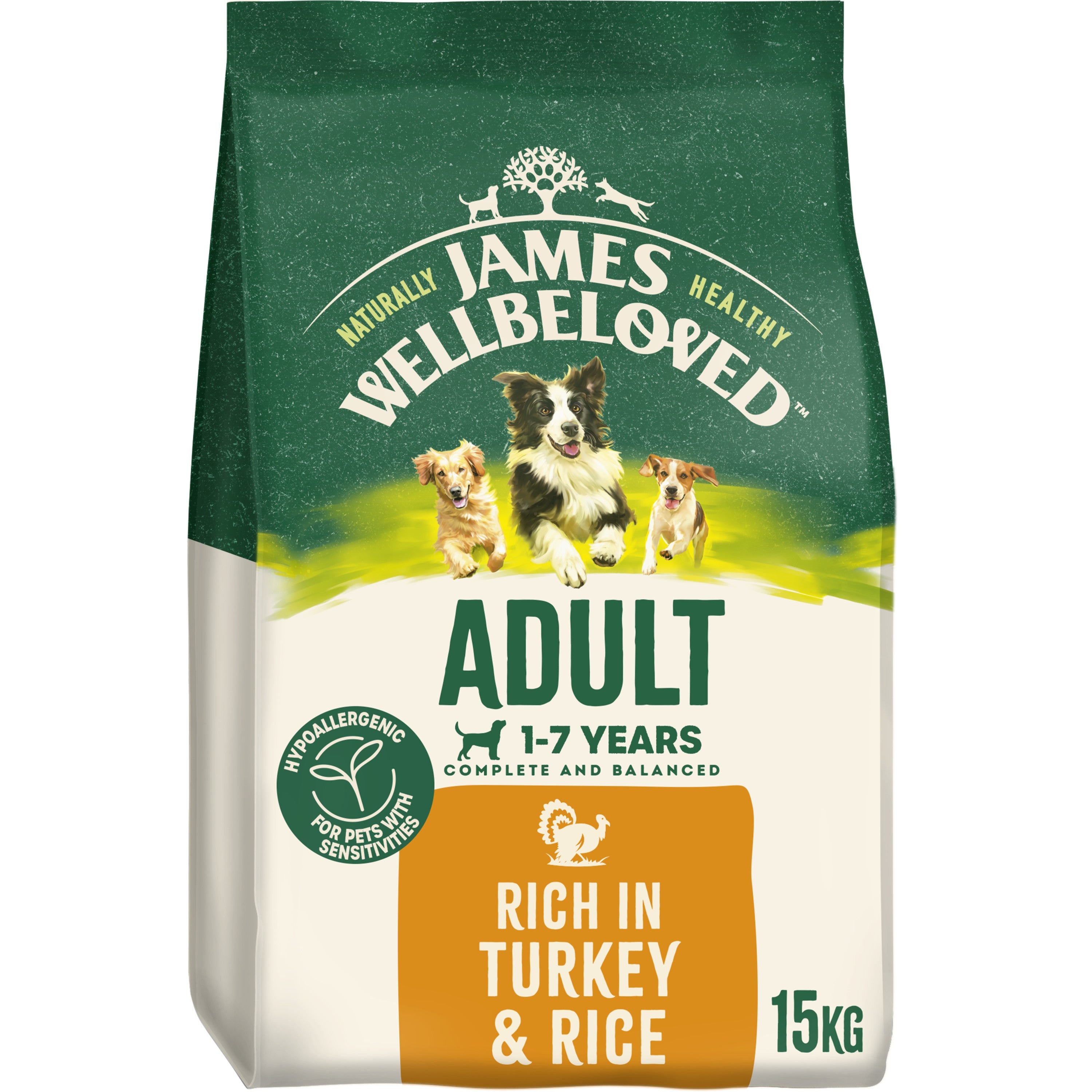 James Wellbeloved Adult Turkey & Rice – 15kg Hypoallergenic Dry Dog Food