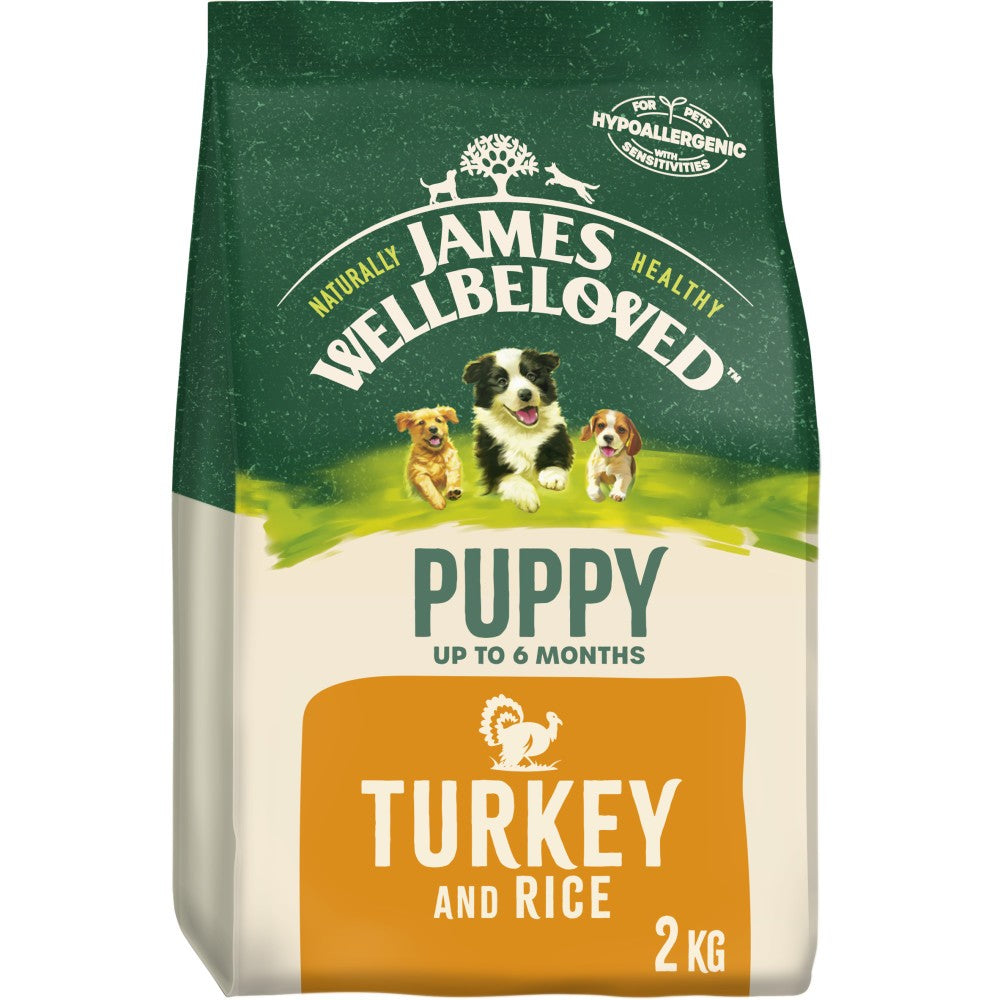 James Wellbeloved Puppy/Junior Turkey & Rice – 2kg Hypoallergenic Dry Dog Food