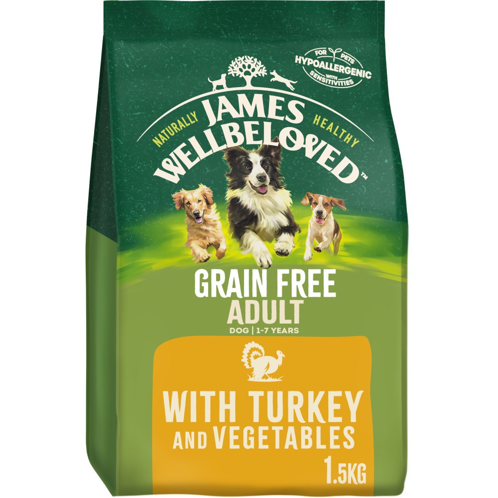 James Wellbeloved Grain Free Adult Turkey & Veg – 1.5kg Hypoallergenic Dog Food