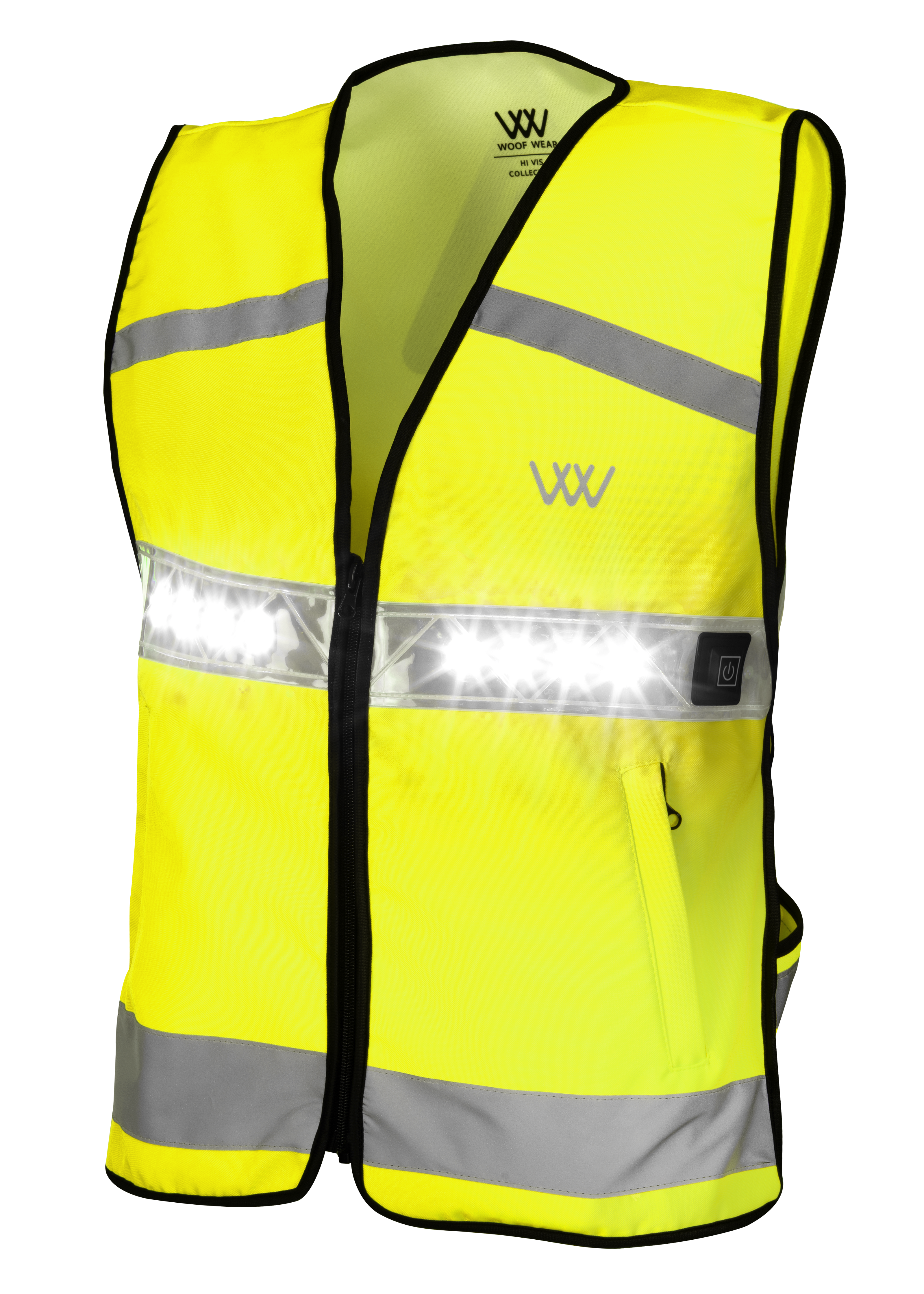 Woof Wear LED Hi Vis Riding Vest – Yellow, Extra Large, Rechargeable Lights