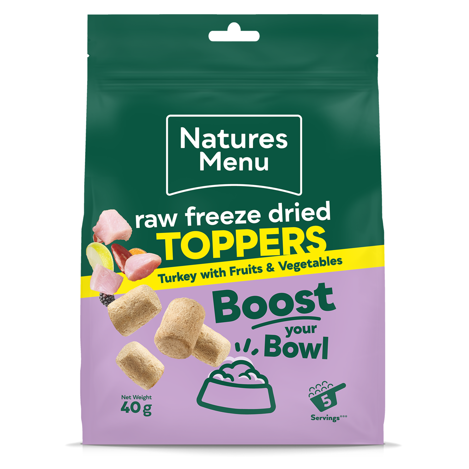 Natures Variety Freeze Dried Toppers – Turkey, 250g Meal Topper for Dogs