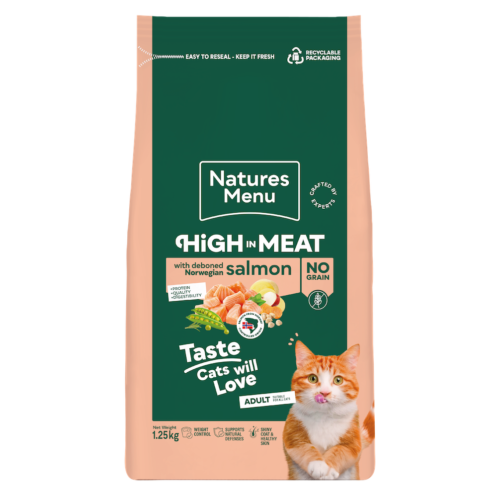 Natures Menu Cat High in Meat Grain Free – Salmon, 1.25kg Dry Cat Food