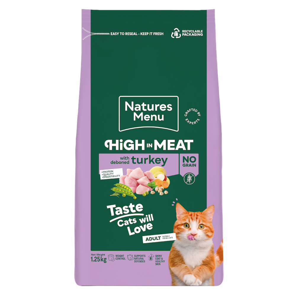 Natures Menu Cat High in Meat Grain Free – Turkey, 1.25kg Dry Cat Food