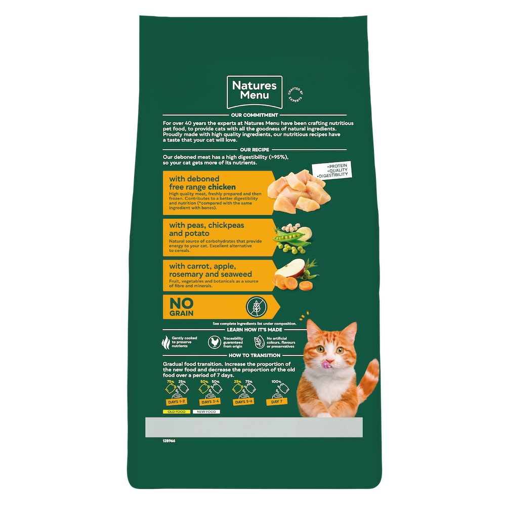 Natures Menu Cat High in Meat Grain Free – Chicken, 1.25kg Dry Cat Food