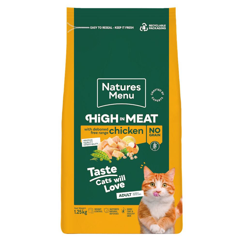 Natures Menu Cat High in Meat Grain Free – Chicken, 1.25kg Dry Cat Food