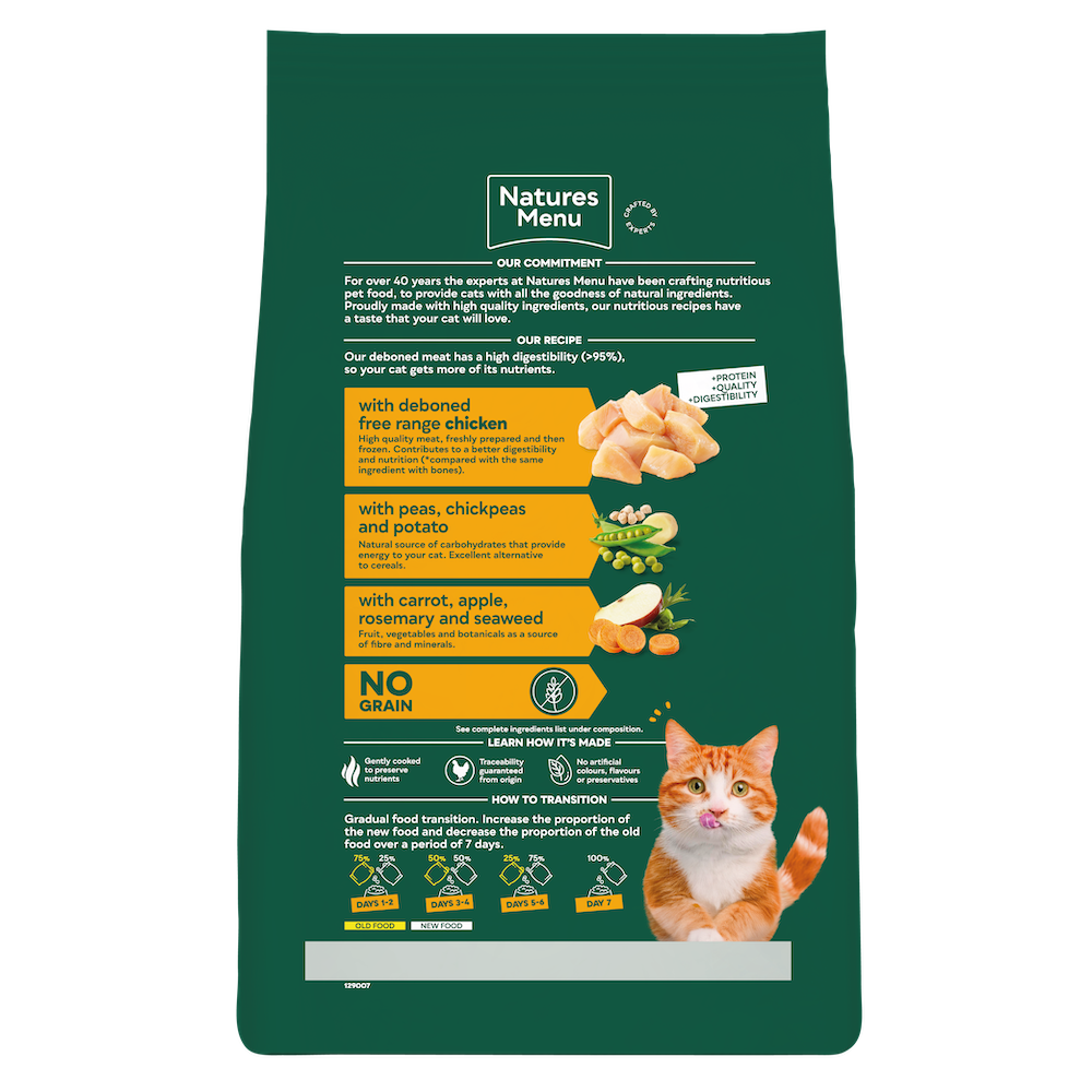 Natures Menu Cat High in Meat Grain Free – Chicken, 3kg Dry Cat Food