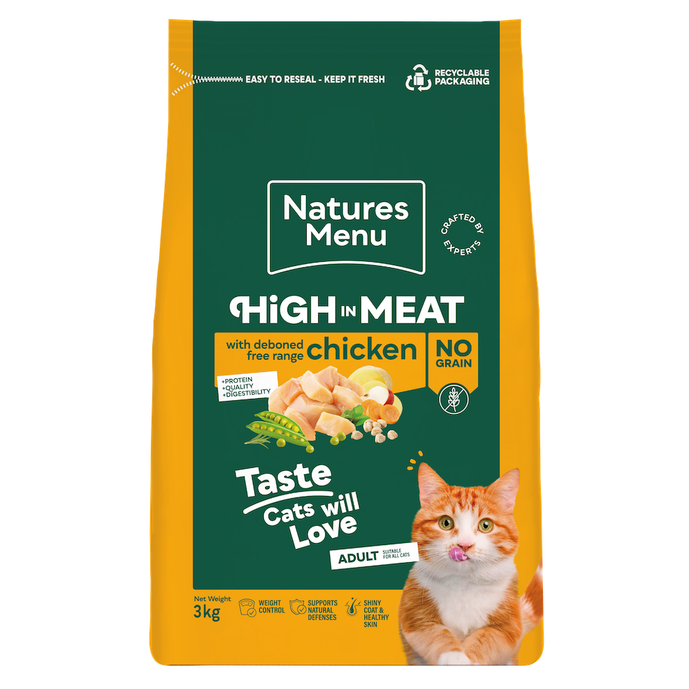 Natures Menu Cat High in Meat Grain Free – Chicken, 3kg Dry Cat Food
