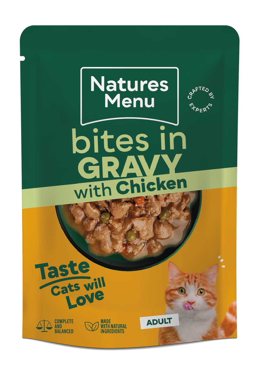 Natures Menu Bites in Gravy Selection – 24 x 85g Pouches, Wet Cat Food