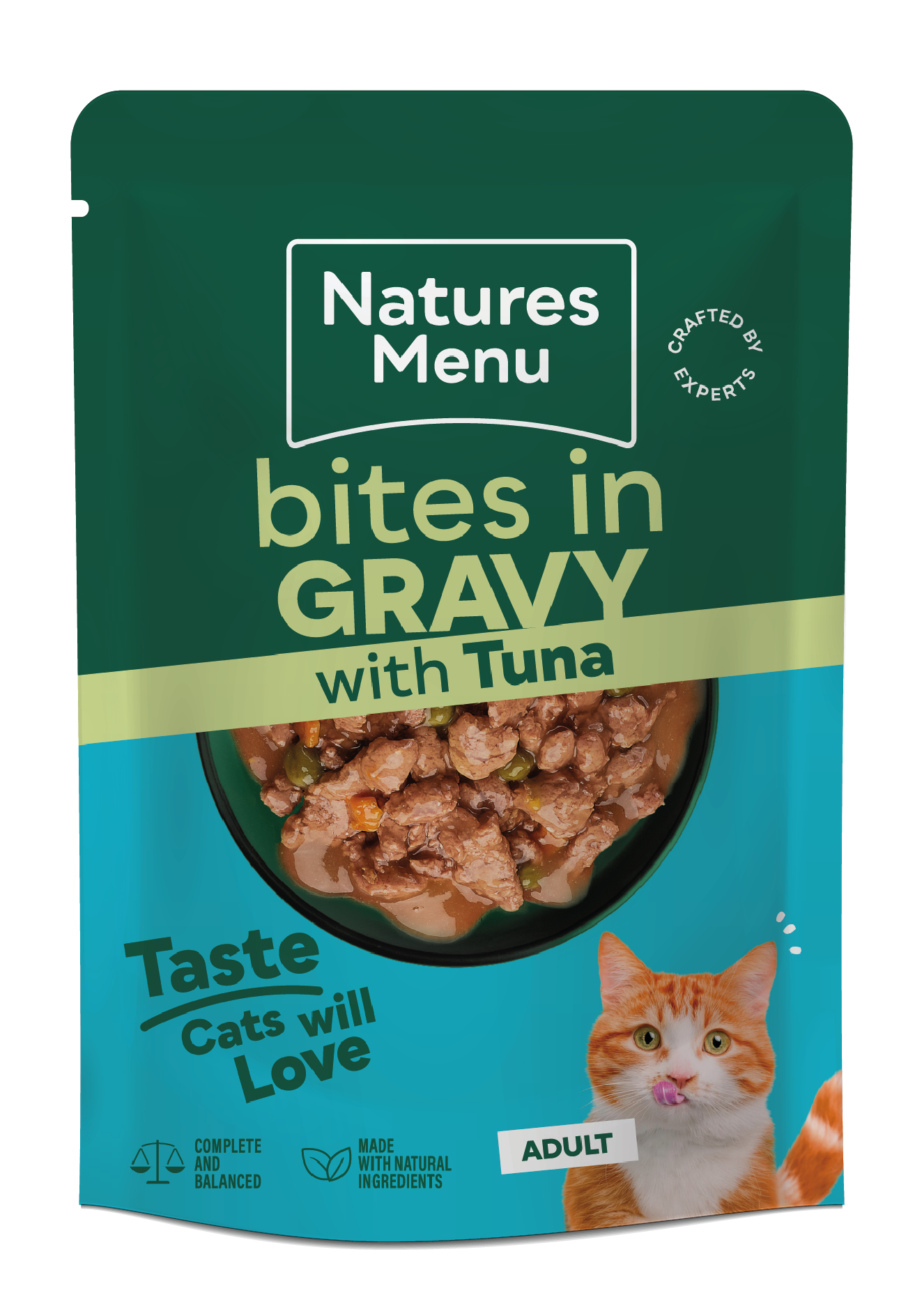Natures Menu Tuna Bites in Gravy – 85g Pouch, Complete Wet Cat Food