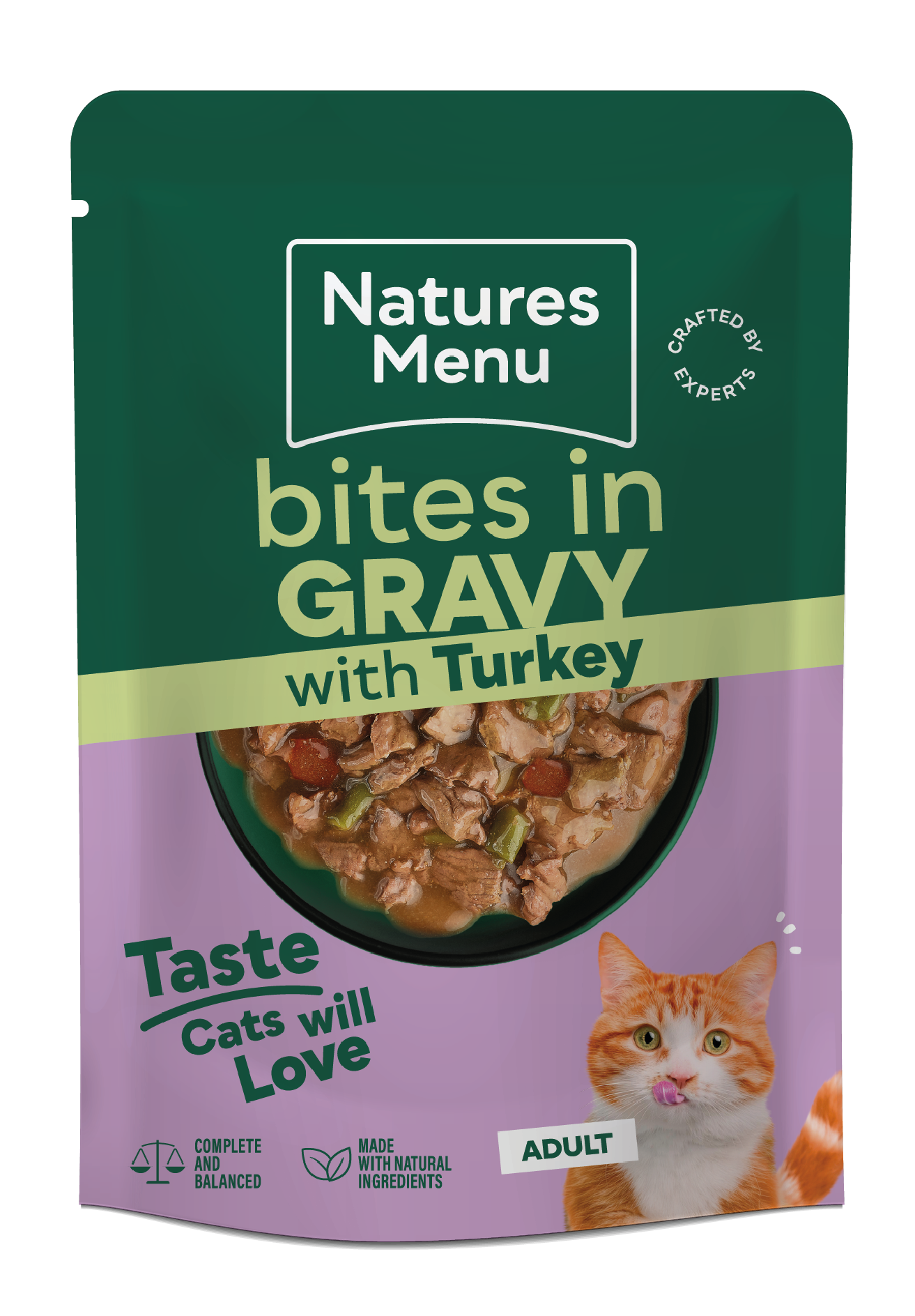 Natures Variety Cat Bites in Gravy Pouch Turkey 85g