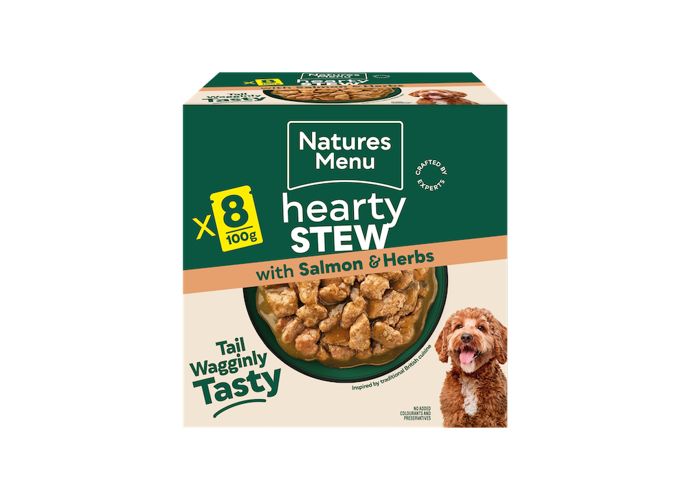 Natures Menu Salmon & Herb Hearty Stew – 8 x 100g Pouches, Wet Dog Food