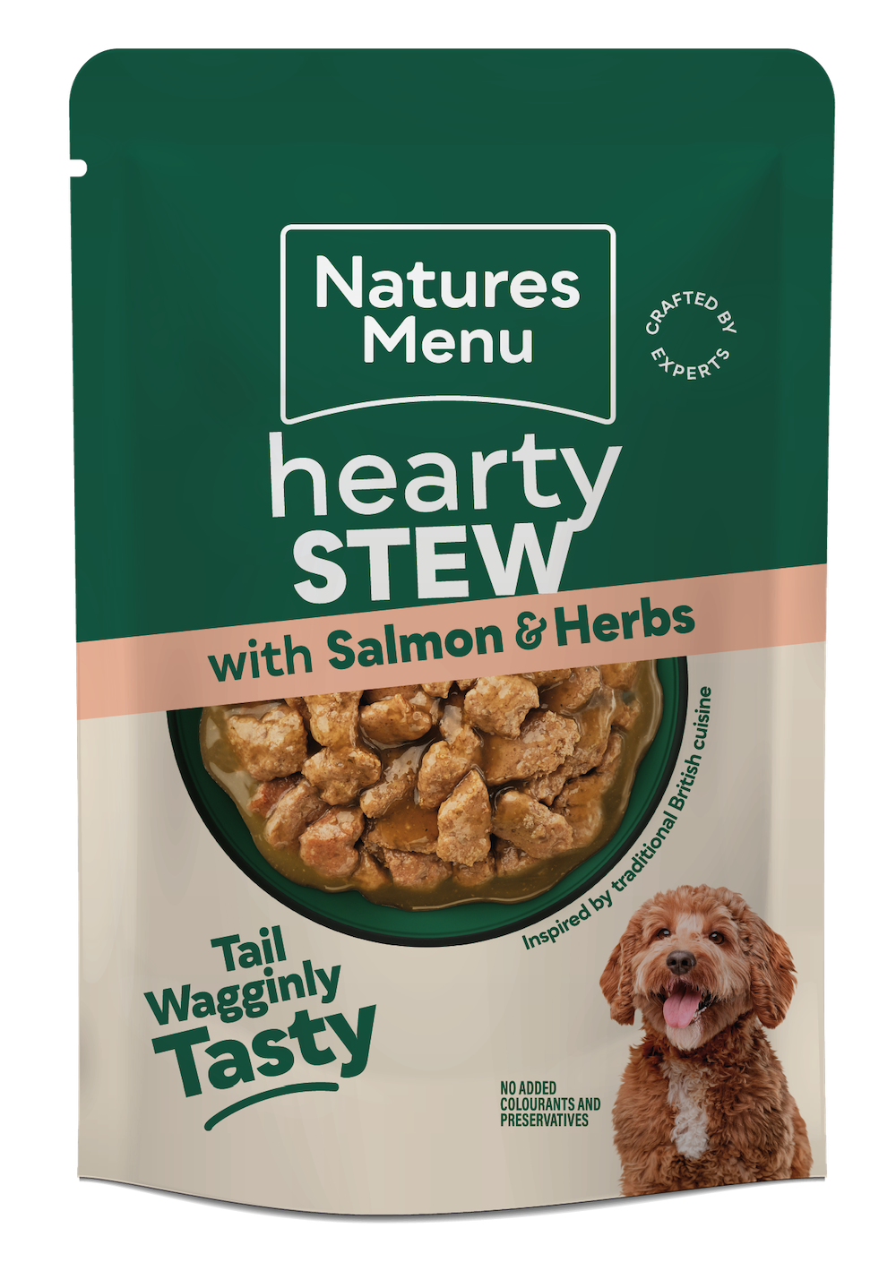 Natures Menu Salmon & Herb Hearty Stew – 8 x 100g Pouches, Wet Dog Food