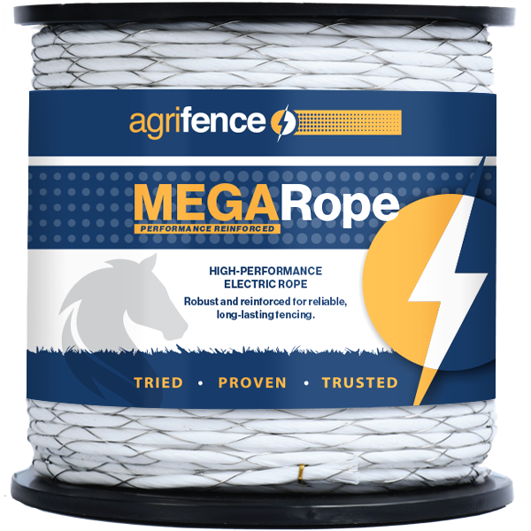 Agrifence Megarope 6mm premium electric fence rope 200m